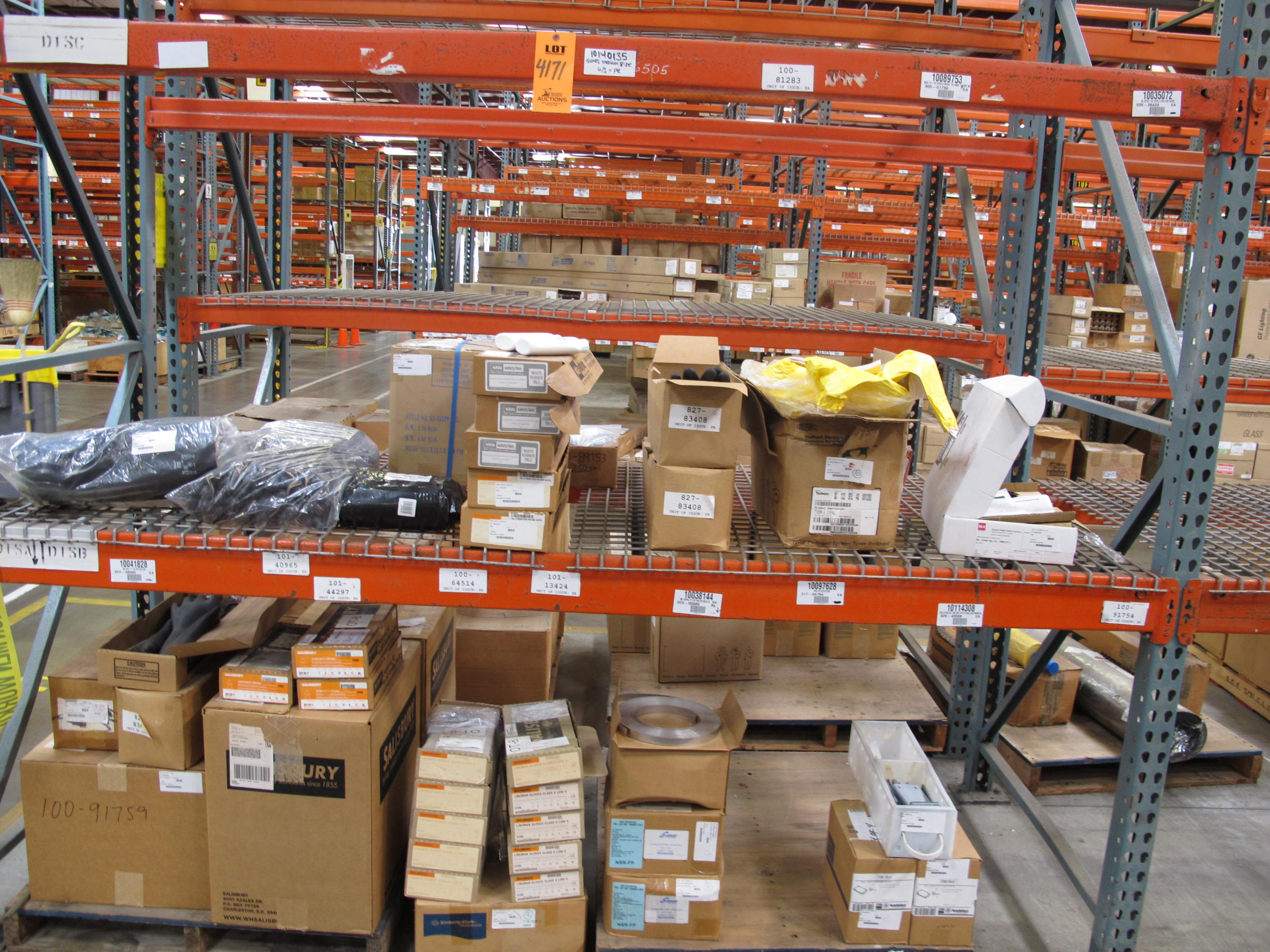 LOT TO INCLUDE: MISC. GLOVES, COVERALLS, RUPTURE DISC, BAND STRAPPING, ELECTRICAL COVERS. LOADING & HANDLING FEE $15-4171